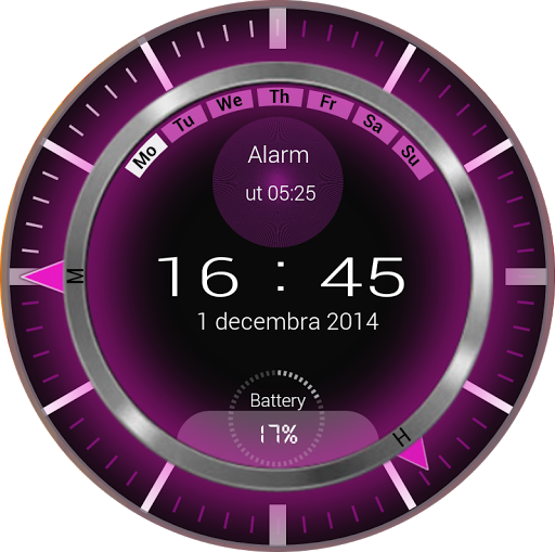 Neon Pink Clock Zooper Widget