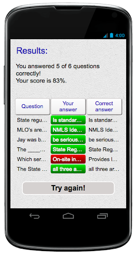 State MLO Quiz Mortgage Exam