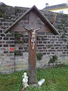 Jesus-Statue Am Kreuze Unter Dach 