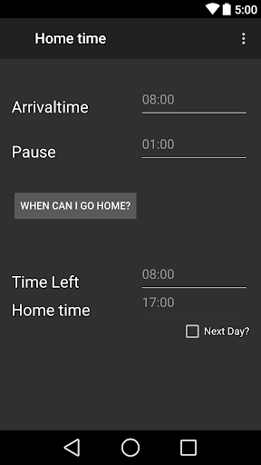 Home time calculator