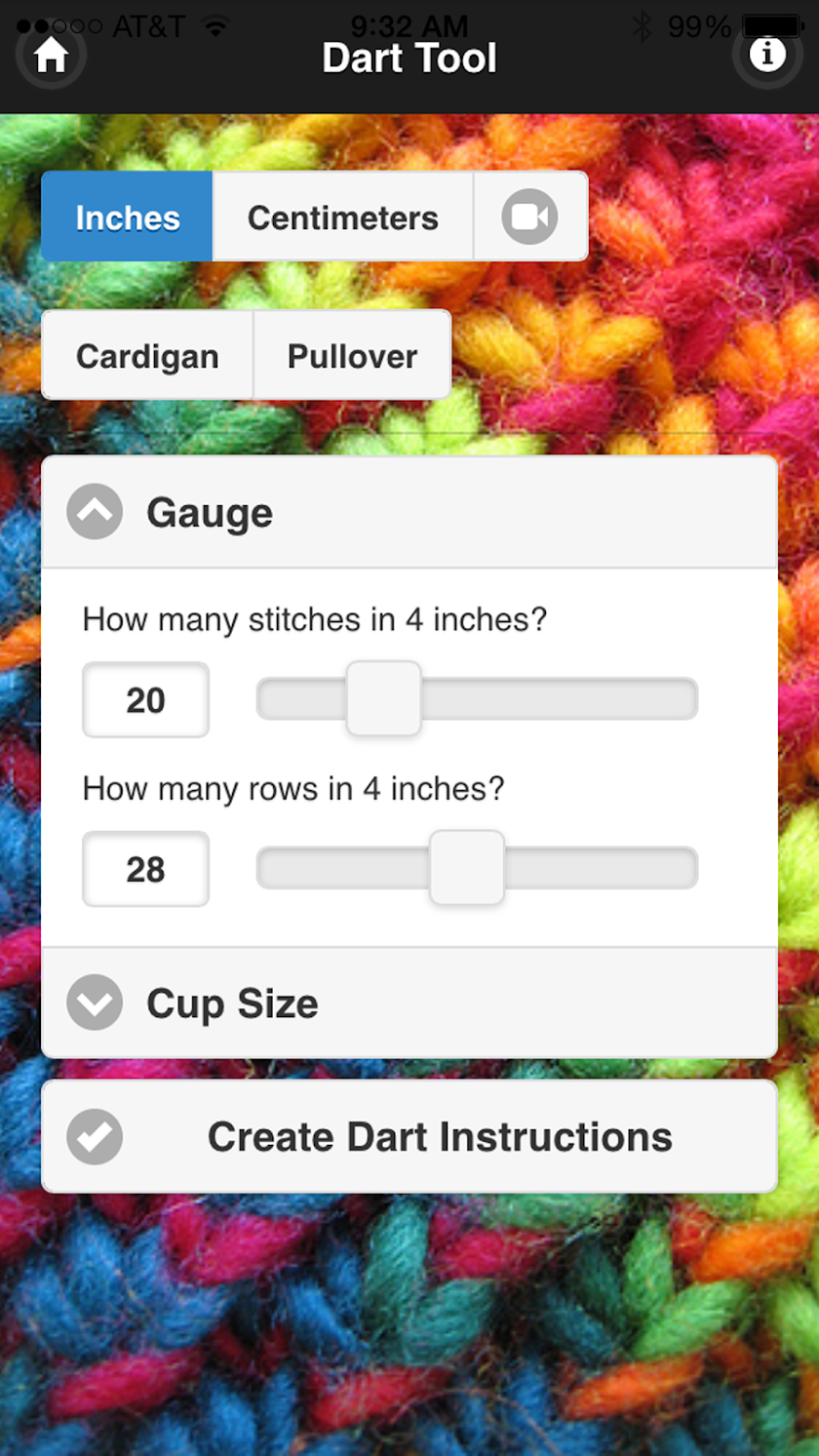 Knitting Toolkit Screen 2