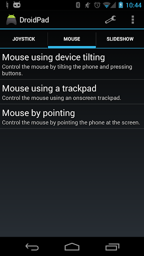 DroidPad: PC Joystick mouse