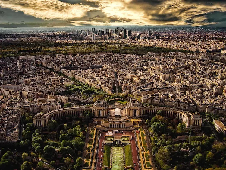 A spectacular aerial view of Paris. 