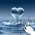 Magic touch:Heart water splash logo