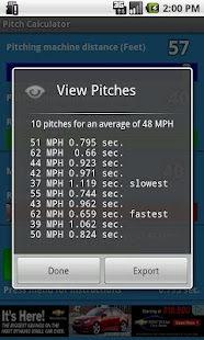 Baseball Pitch Calculator Screenshots 3