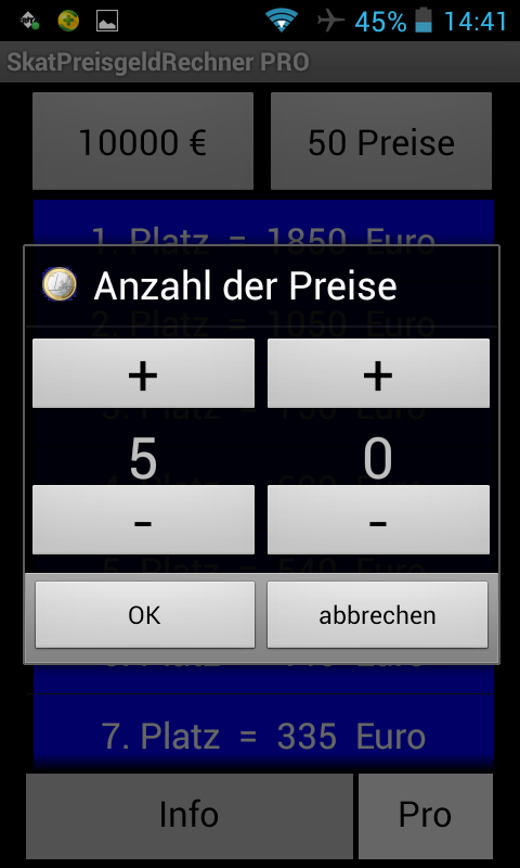 SkatPreisgeldRechnerPRO Screen 3
