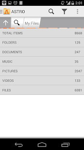 ASTRO File Manager with Clouds Screenshot