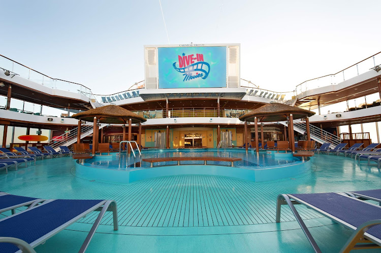 Relax at the pool and enjoy a Dive in movie when you sail on Carnival Breeze.