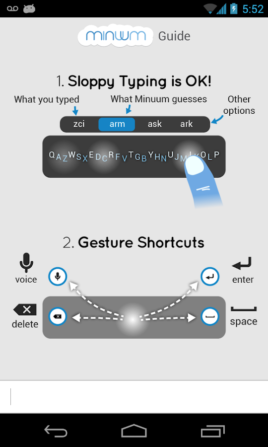 Minuum Keyboard - screenshot