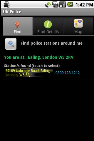 Android application UK Police screenshort