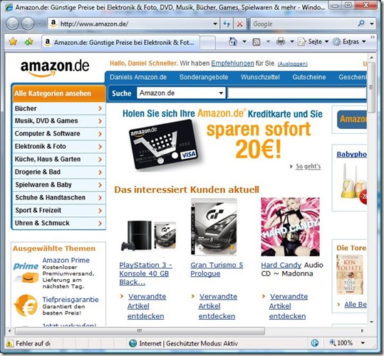 Amazon.de (IE7)