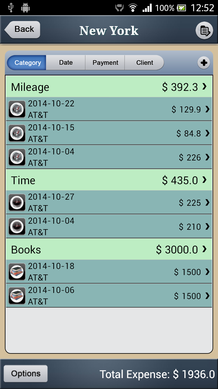 Biz Expense Tracker - Android Screen 2