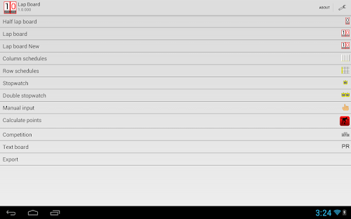 Android application Lap Board screenshort