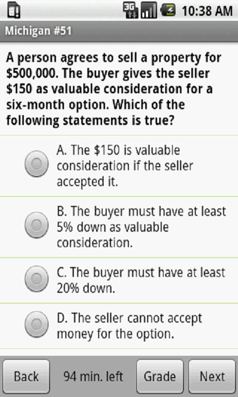 Android application Michigan Real Estate Exam Prep screenshort