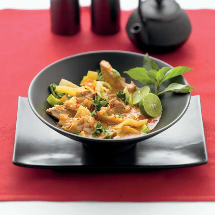 Red duck curry available at the Silk Harvest restaurant on board Celebrity Equinox and Celebrity Solstice. 
