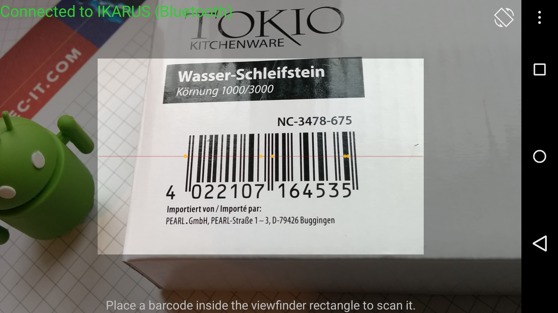Android application Wireless Barcode Scanner, Demo screenshort