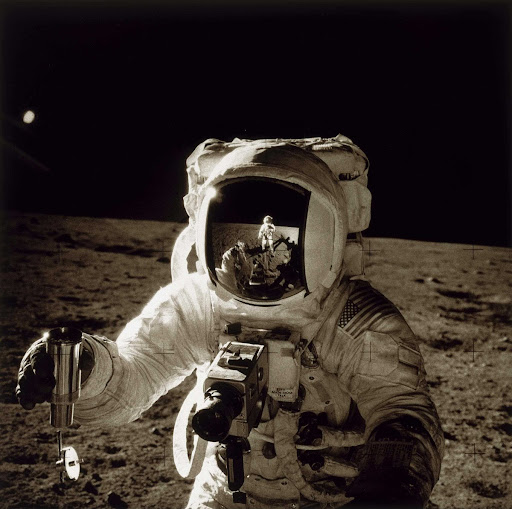 Mission: Apollo-Saturn 12: Alan L. Bean collecting lunar samples during second lunar landing