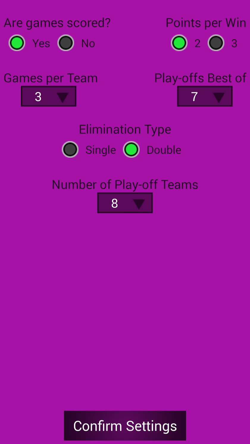 Ultimate Tournament Creator Screen 3