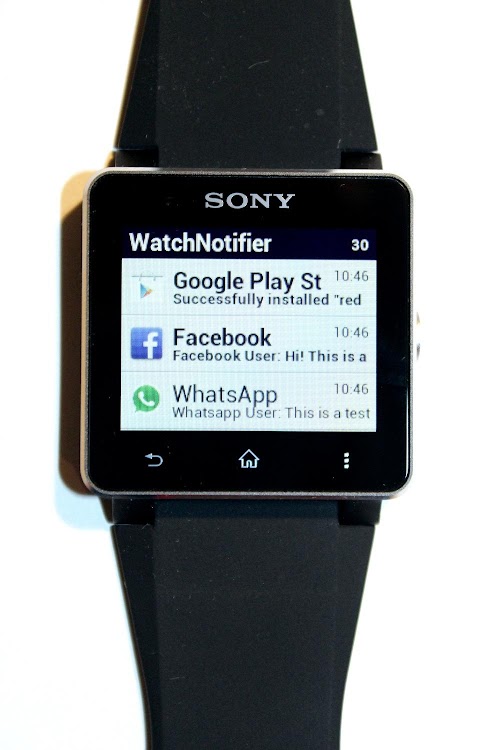 Android application WatchNotifier screenshort