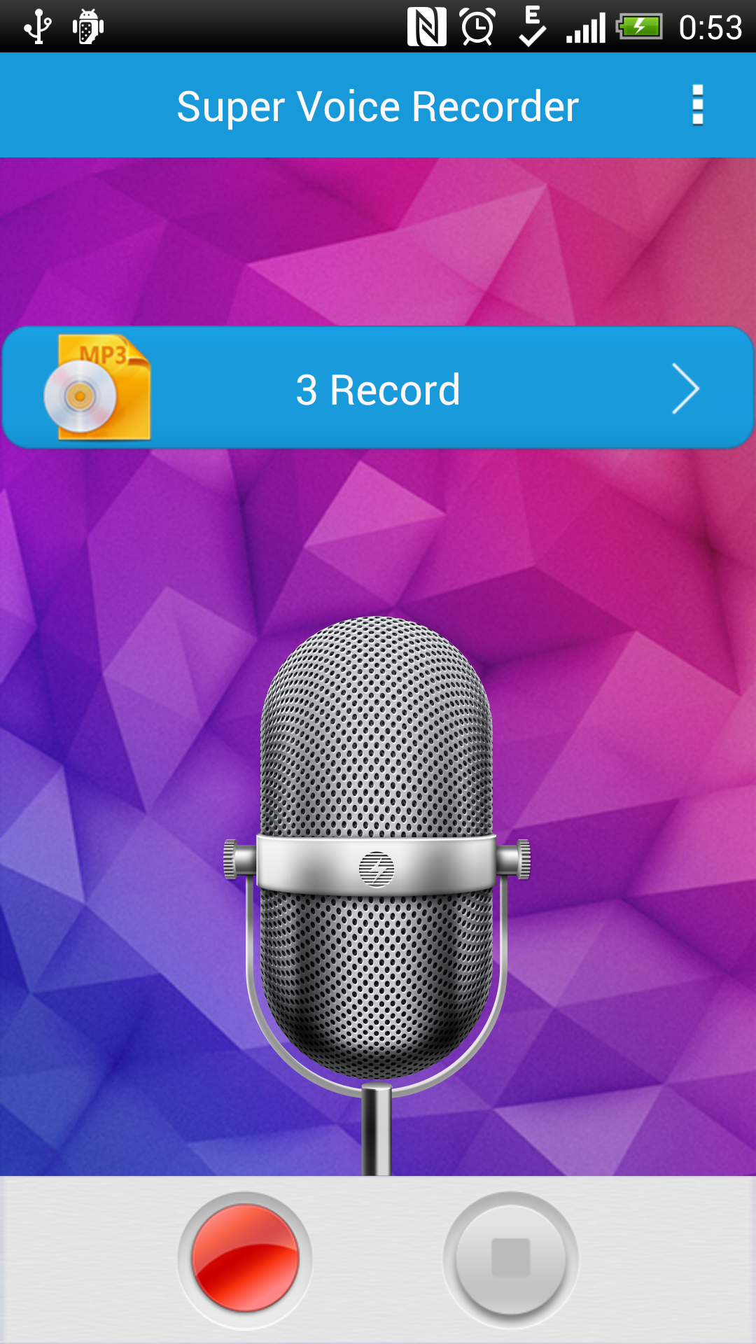 Android application Super Voice Recorder screenshort