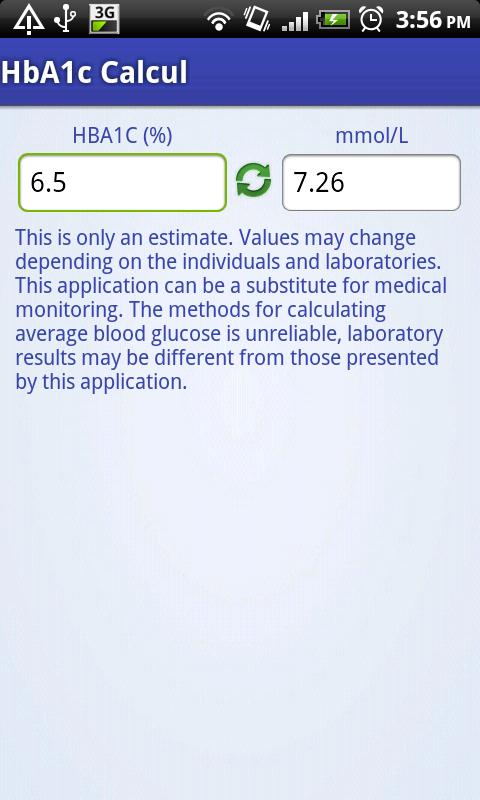 HbA1c Calc Screen 3
