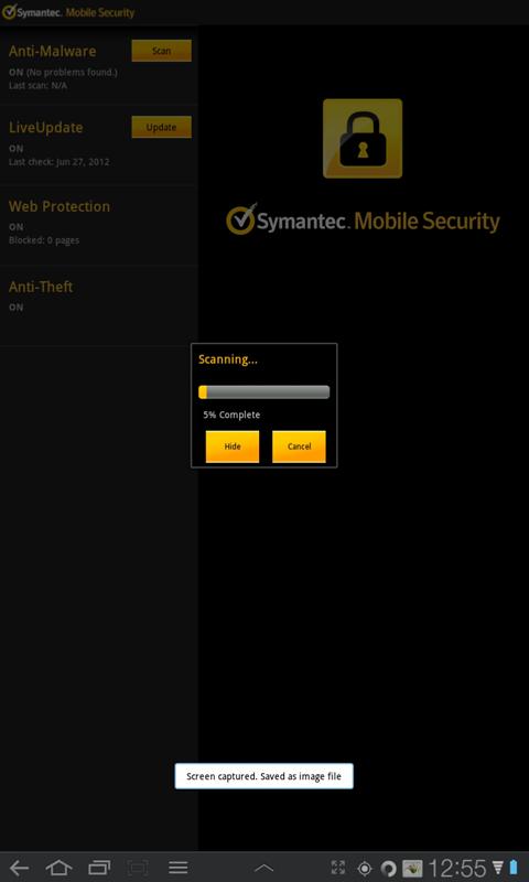 Symantec Mobile Security Agent Screen 2