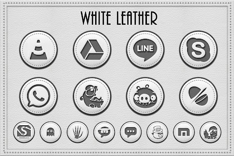 White Leather Icon Pack Theme - screenshot thumbnail