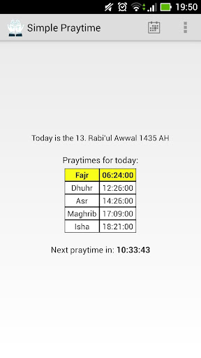 Simple Praytime Info