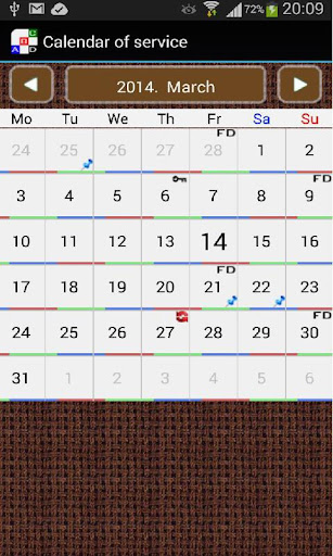 Calendar of service