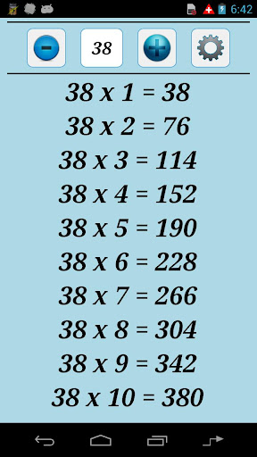 Maths Multiplication Table