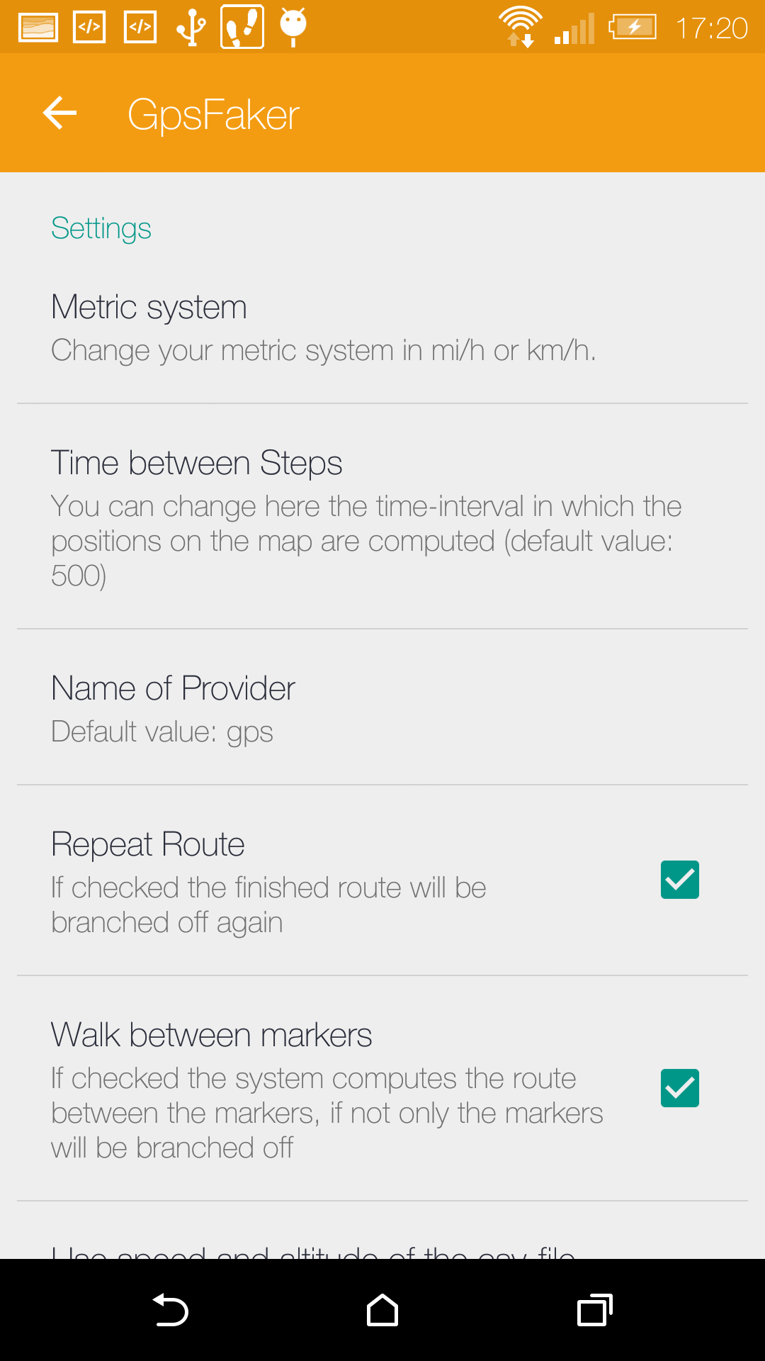Android application Gps Fake Location screenshort