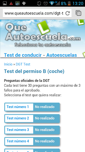 Test de conducir DGT test