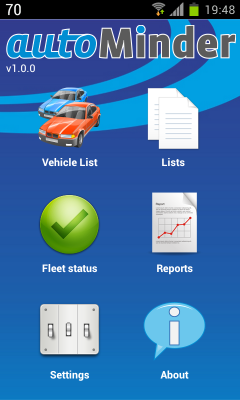 Android application autoMinder PRO screenshort