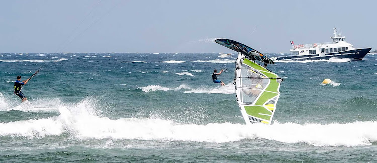 Windsurfers in Cannes, France.