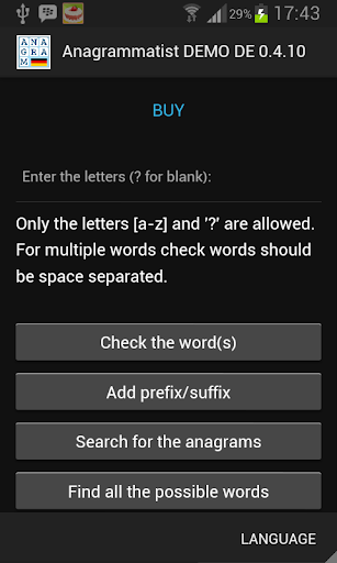 Anagrammatist DEMO DE