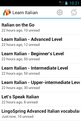 Android application Italian Podcasts screenshort