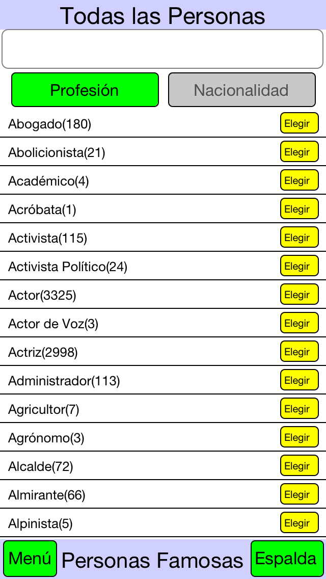 Android application Famous People + screenshort