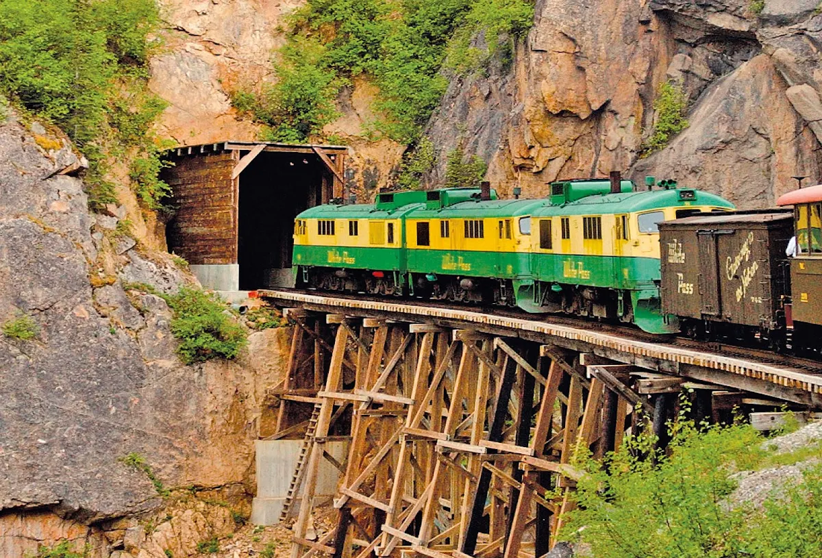 White-Pass-Scenic-Railway - Princess Cruises offers the White Pass Scenic Railway for quick transportation from the ship to your inland itinerary.