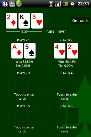 Android application Easy Poker Odds screenshort