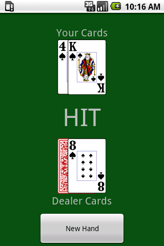 Android application Blackjack Calculator screenshort