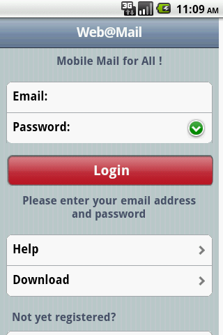 Android application Web@Mail - mobile Mail screenshort