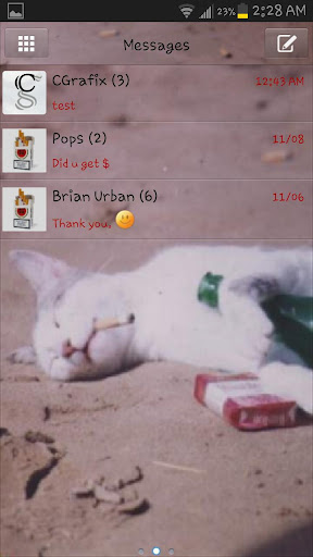 Bad Kitty Theme for Go SMS Pro