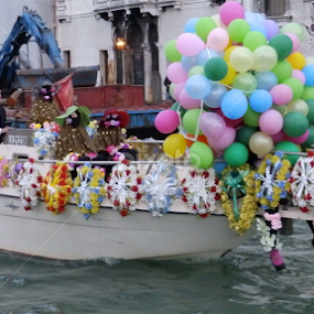 Venice Party Boat by Heather Parrish - Transportation Boats