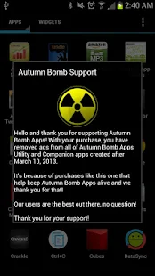 Autumn Bomb Support Key App