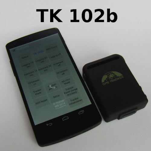 Android application TK 102b SMS-Codes versenden screenshort