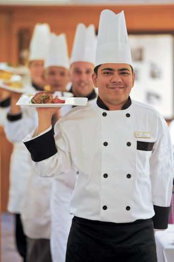 LEtoile_service - Wait staff at L'Etoile aboard the Paul Gauguin.