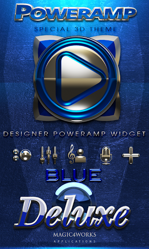 Poweramp Widget Blue Deluxe