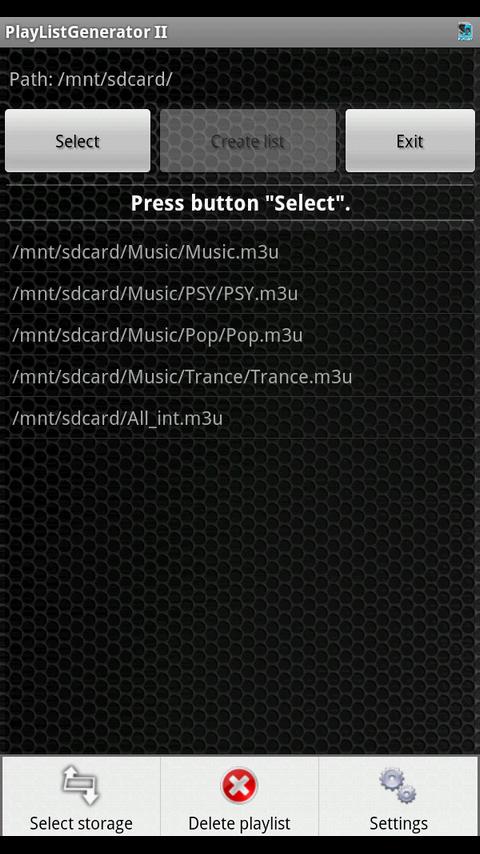 PlayList Generator II Screen 2