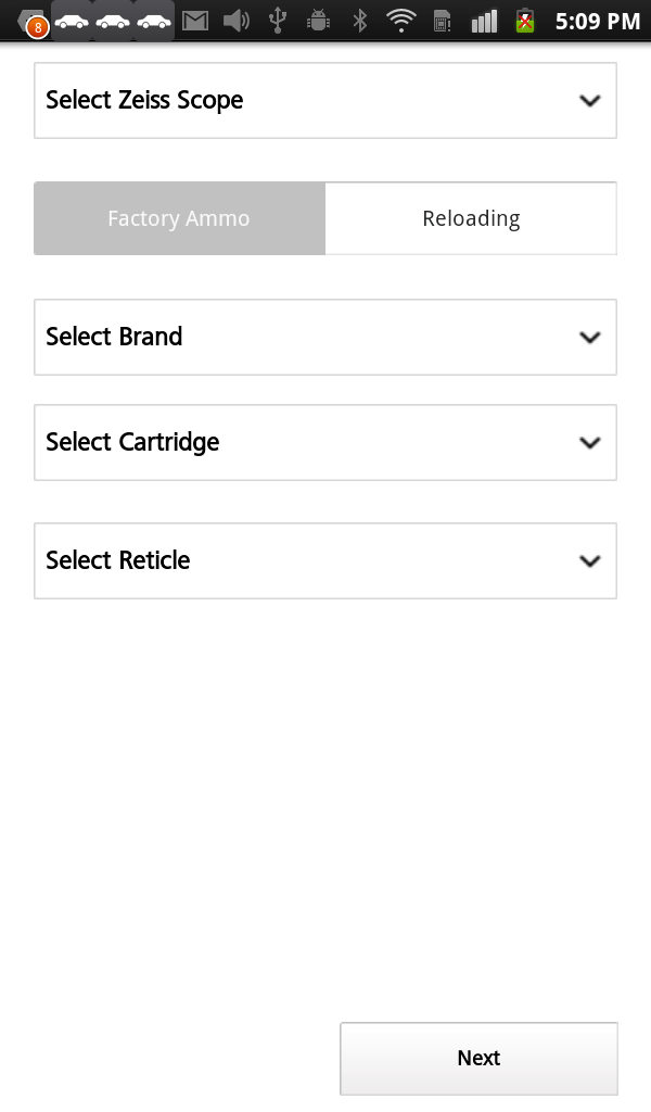 Ballistic Calculator Screen 2