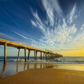 Port Noarlunga Jetty at Sunset by Zdenka Rosecka - Buildings & Architecture Bridges & Suspended Structures